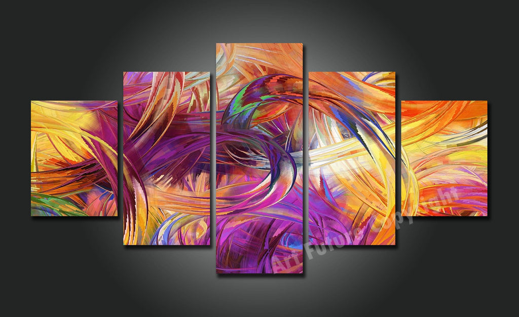 Framed 5 Panels - Abstract