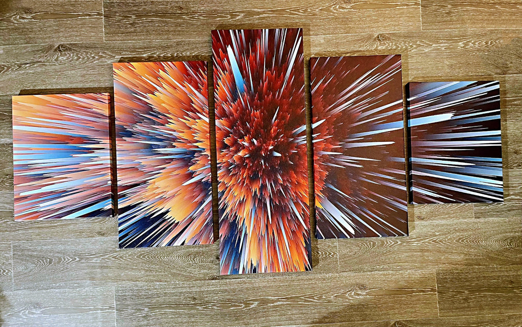 Pine Stretched  Framed 5 Panels - Finished Products