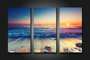 Framed 3 Panels - New Zealand Beach