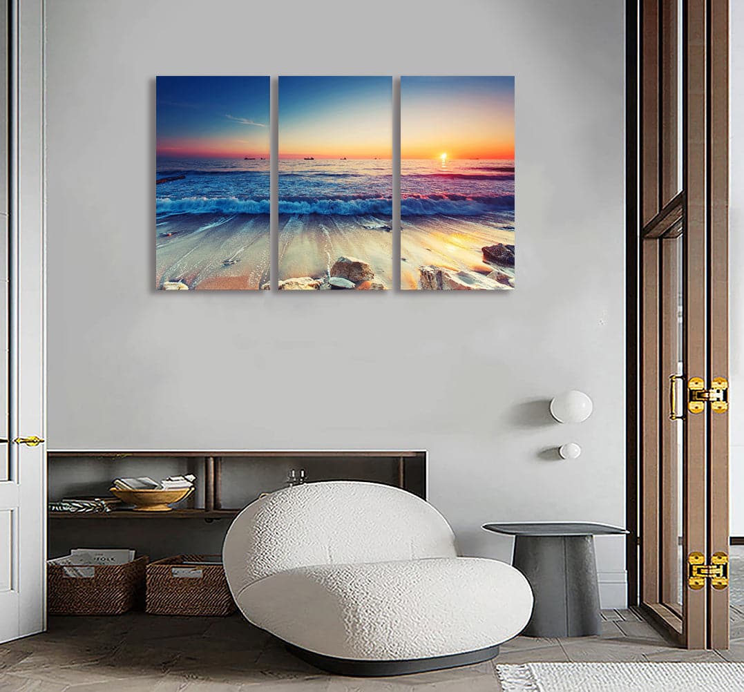 Framed 3 Panels - New Zealand Beach