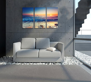 Framed 3 Panels - New Zealand Beach