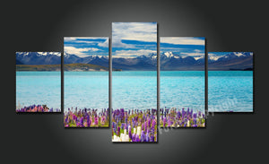 Framed 5 Panels - Lake Tekapo