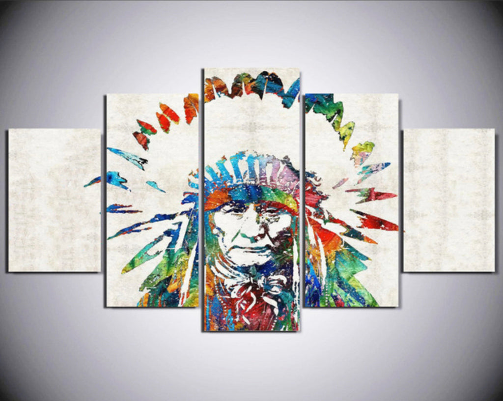 Pine Stretched  Framed 5 Panels - Indiana man