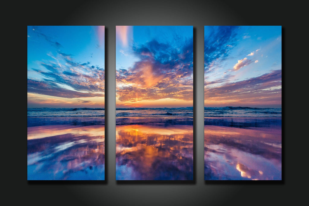 Pine Stretched  Framed 3 Panels - Beach