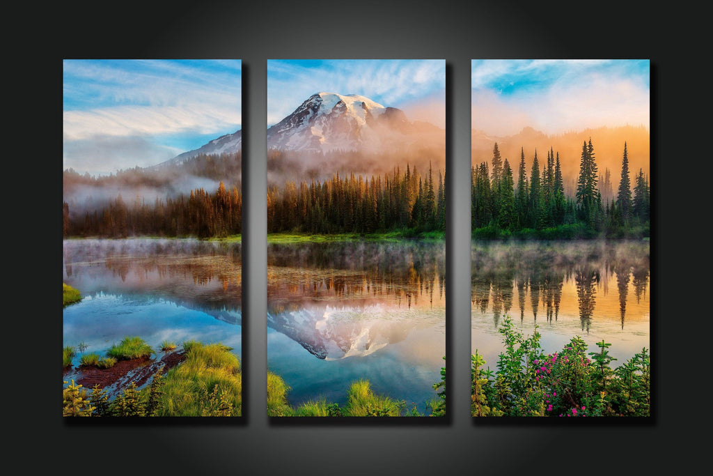 Pine Stretched  Framed 3 Panels - Landscape