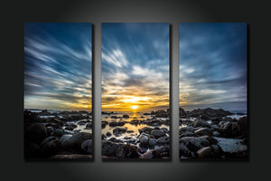 Framed 3 Panels - Piha Beach