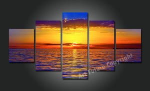 Framed 5 Panels - Sunset