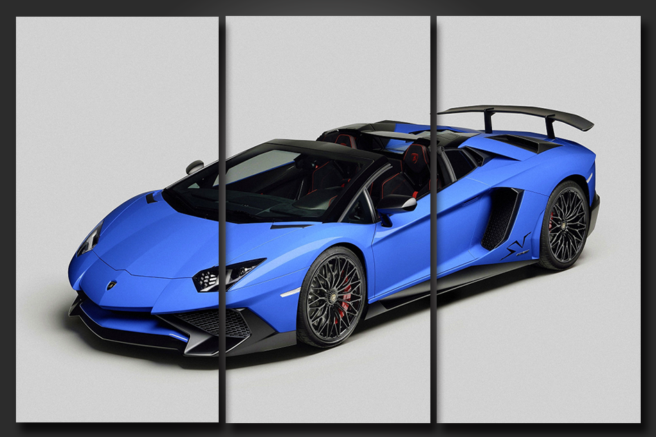 Pine Stretched  Framed 3 Panels - Lamborghini