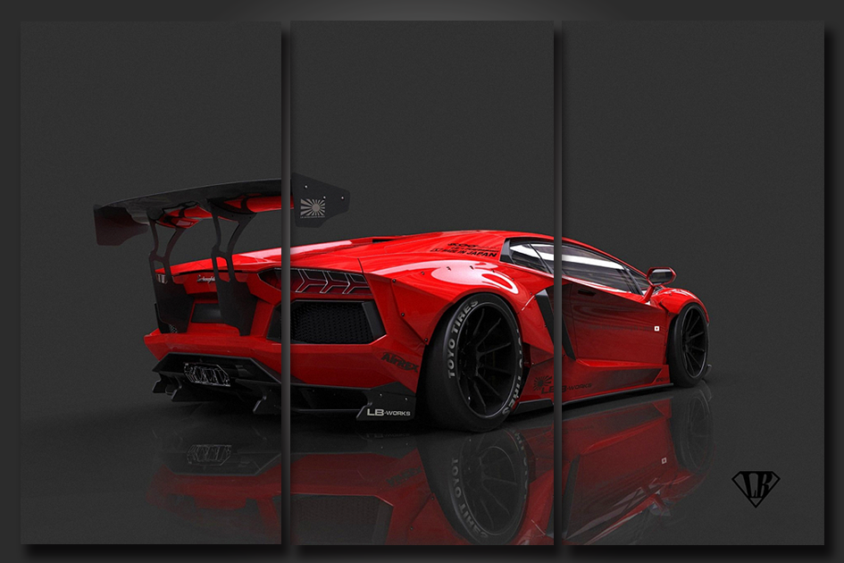 Framed 3 Panels - Lamborghini