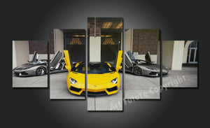 Framed 5 Panels - Lamborghini