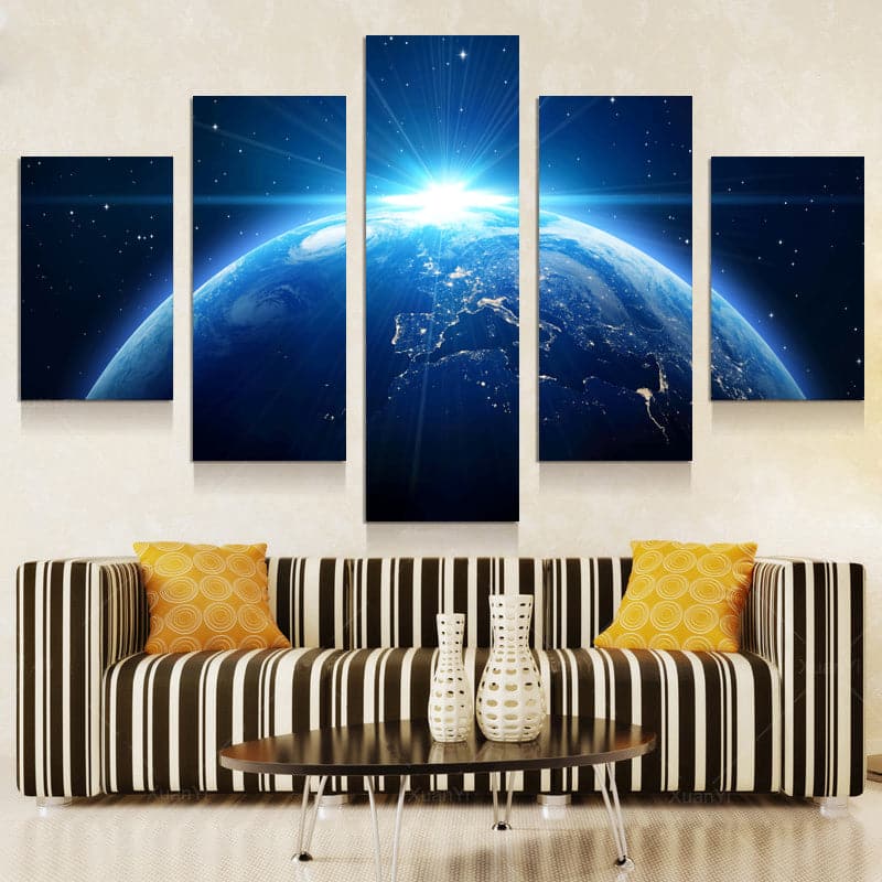Framed 5 Panels - Earth