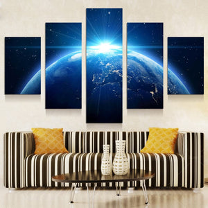 Framed 5 Panels - Earth