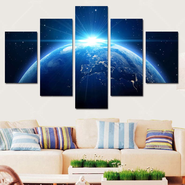 Framed 5 Panels - Earth