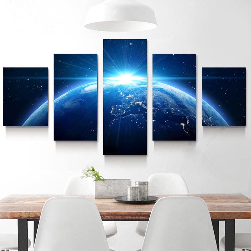 Framed 5 Panels - Earth