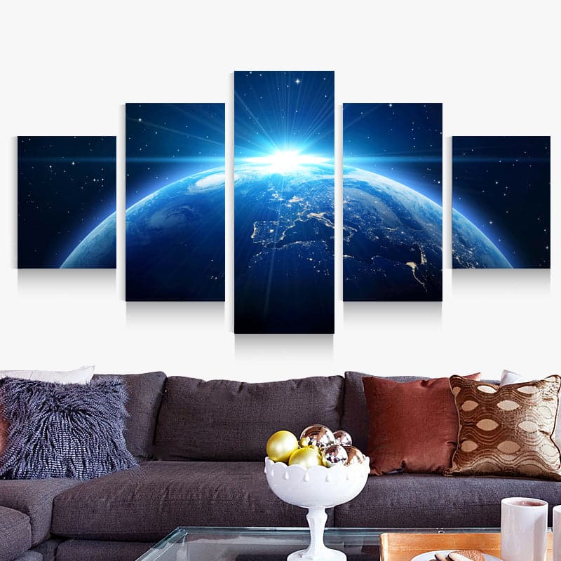 Framed 5 Panels - Earth