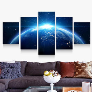 Framed 5 Panels - Earth