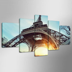 Framed 5 Panels - Eiffel Tower