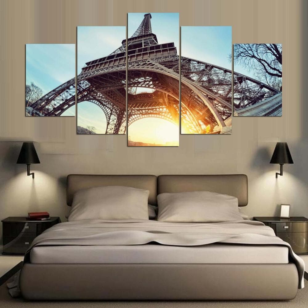 Framed 5 Panels - Eiffel Tower