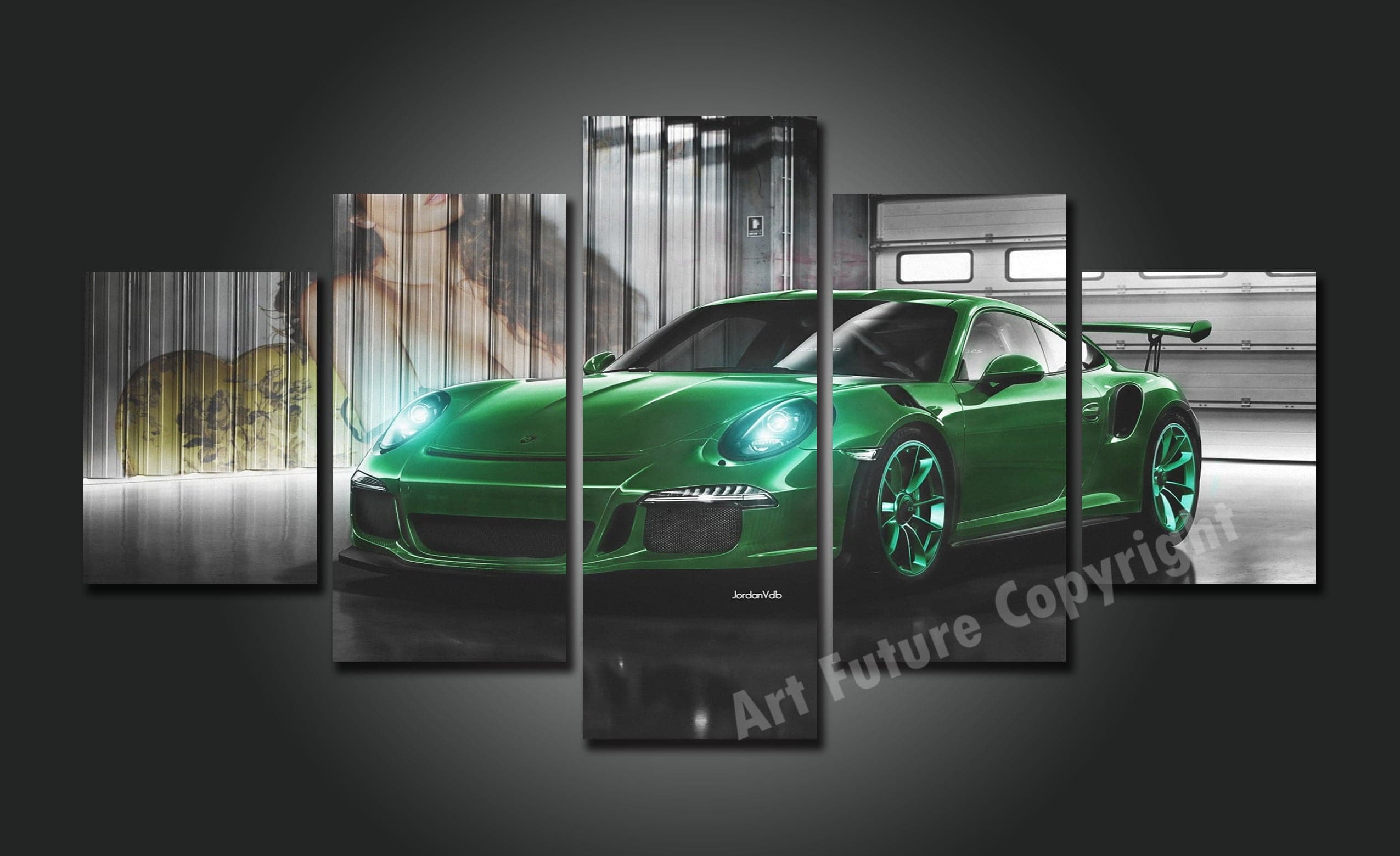 Framed 5 Panels - Porsche 911