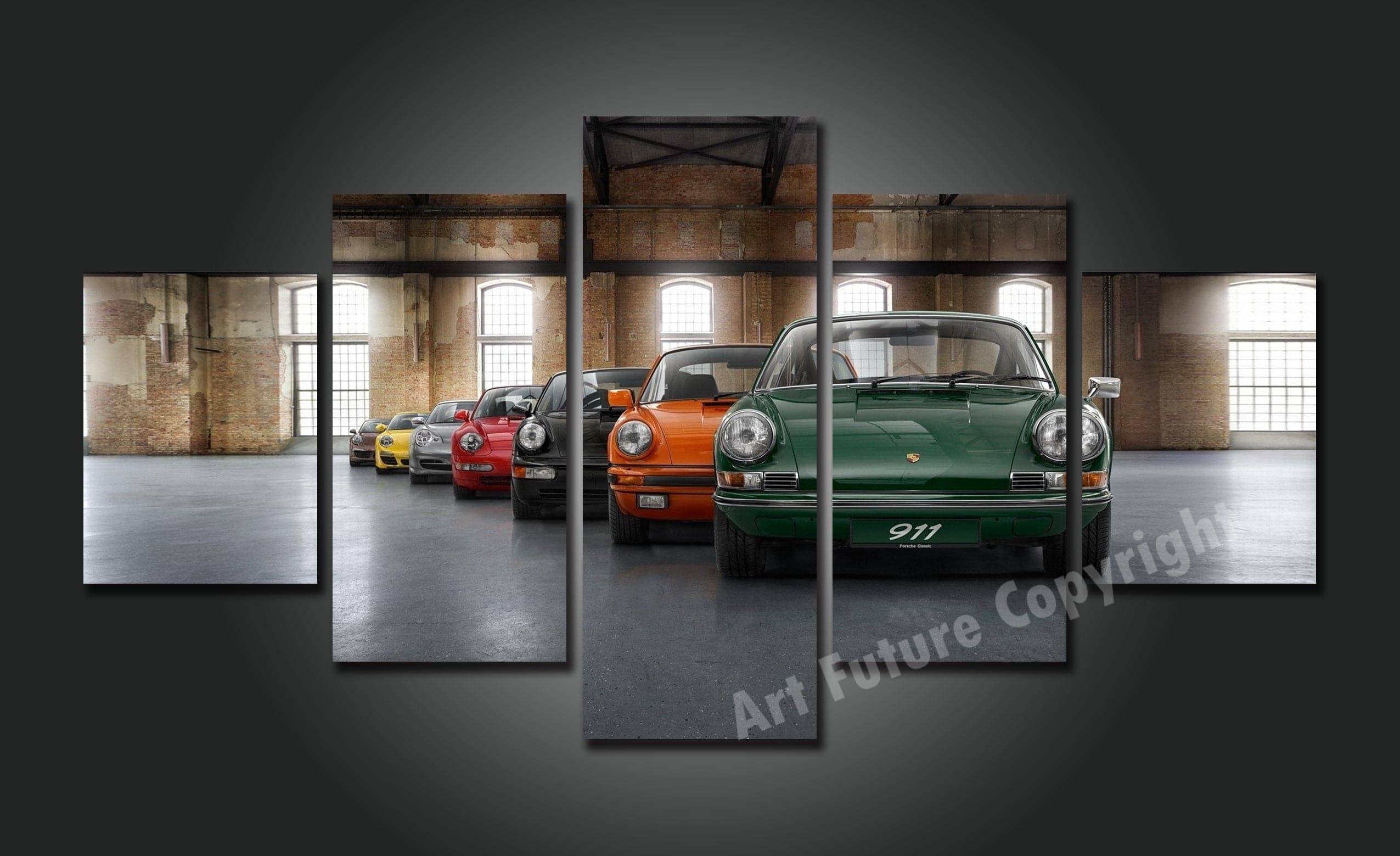 Framed 5 Panels - Porsche Evolution
