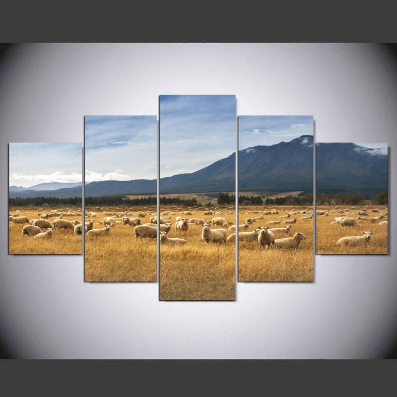Framed 5 Panels - New Zealand Farm