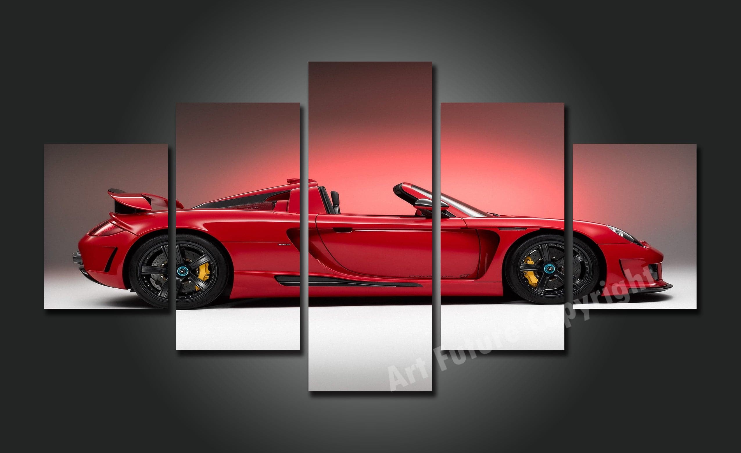 Framed 5 Panels - Porsche GT