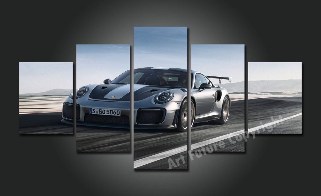 Pine Stretched  Framed 5 Panels - Porsche 911