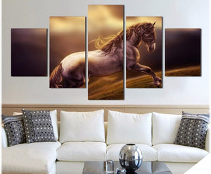 Framed 5 Panels - Horse