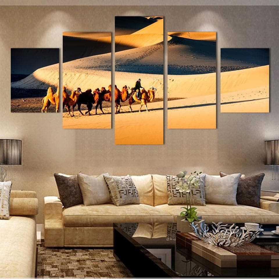 Framed 5 Panels - Desert