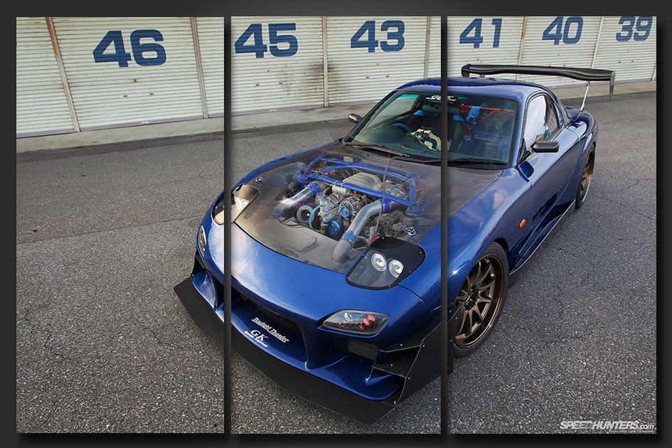 Pine Stretched  Framed 3 Panels - RE RX-7 FD3S