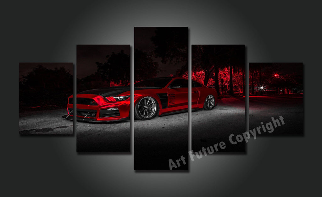Pine Stretched  Framed 5 Panels -  Ford Mustang