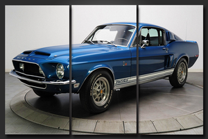 Framed 3 Panels - Classic Ford Mustang