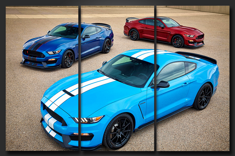 Pine Stretched  Framed 3 Panels - Ford Mustang
