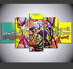 Framed 5 Panels - Dog