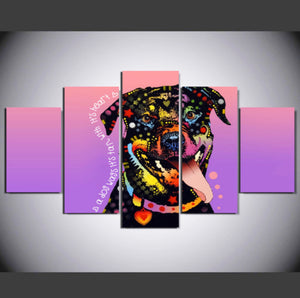 Framed 5 Panels - Dog