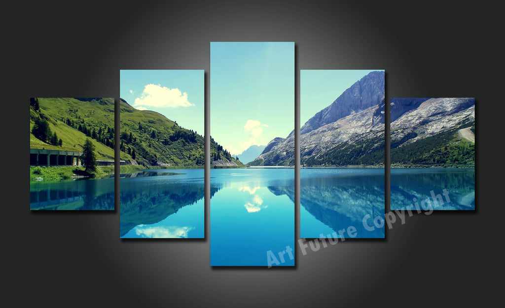 Pine Stretched  Framed 5 Panels - Landscape