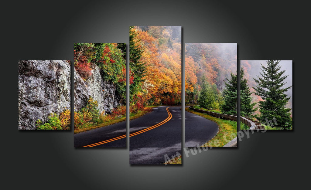 Pine Stretched  Framed 5 Panels - Landscape