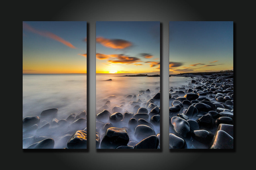 Pine Stretched  Framed 3 Panels - Seascape
