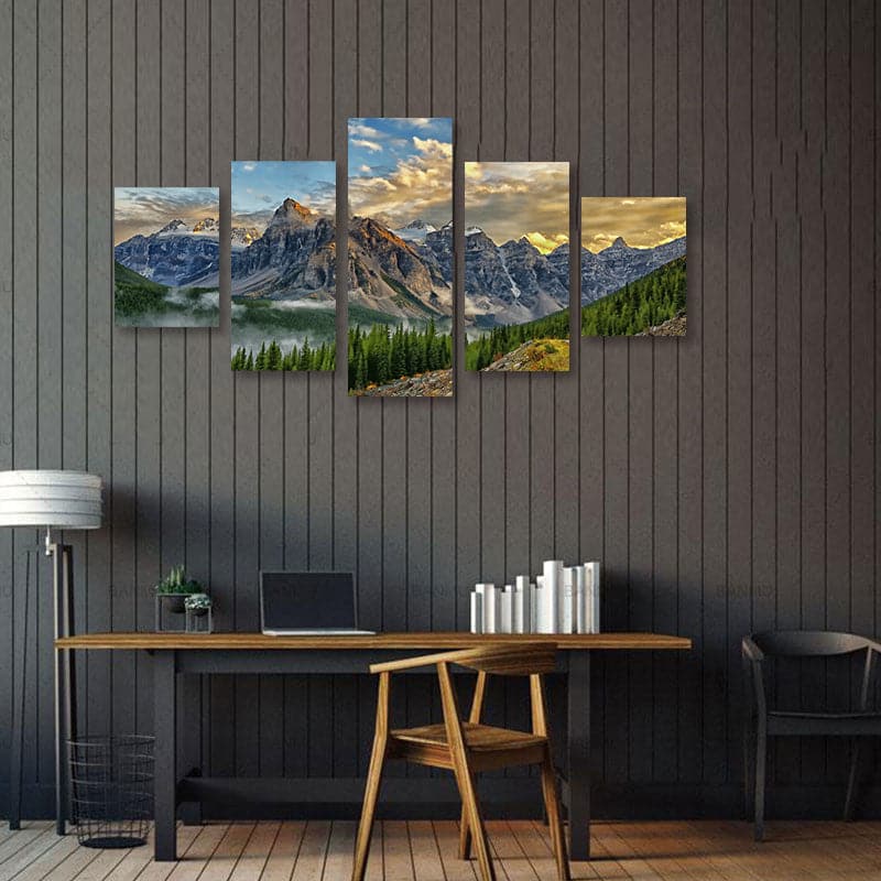 Framed 5 Panels - New Zealand South Island