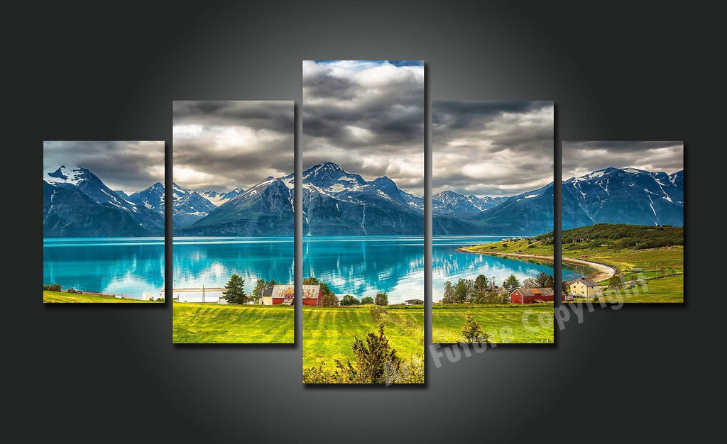Pine Stretched  Framed 5 Panels - Landscape