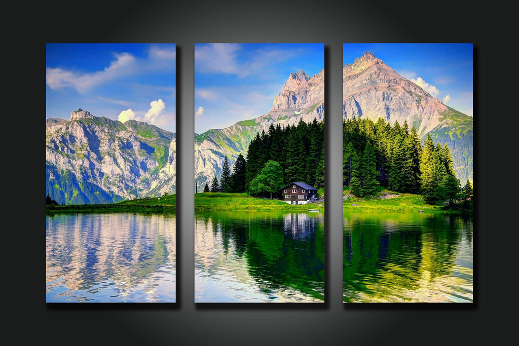 Pine Stretched  Framed 3 Panels - Landscape