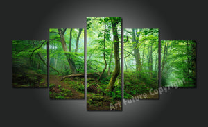 Framed 5 Panels - Forest