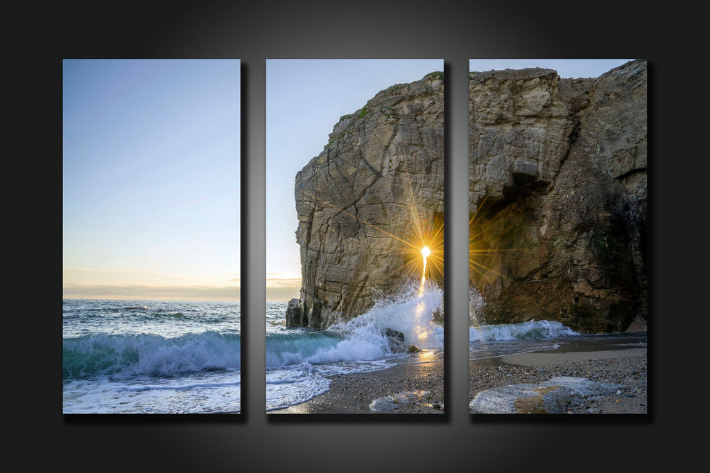 Pine Stretched  Framed 3 Panels - Seascape