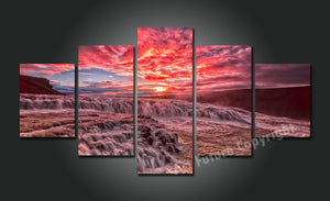 Framed 5 Panels - Sunset