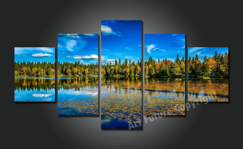 Pine Stretched  Framed 5 Panels - Landscape