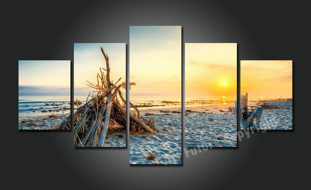 Pine Stretched  Framed 5 Panels - Landscape