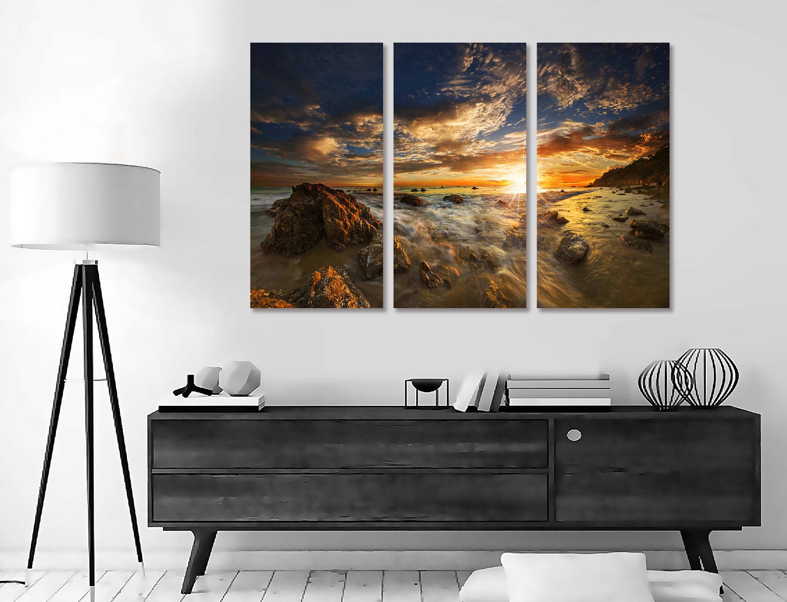 Framed 3 Panels - NZ Beach