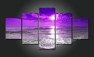 Framed 5 Panels - Purple Night