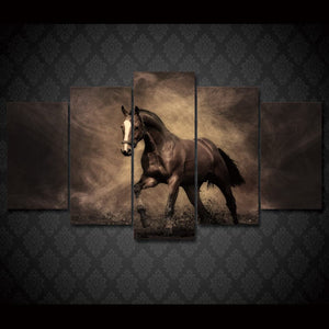 Framed 5 Panels - Horse