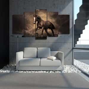 Framed 5 Panels - Horse